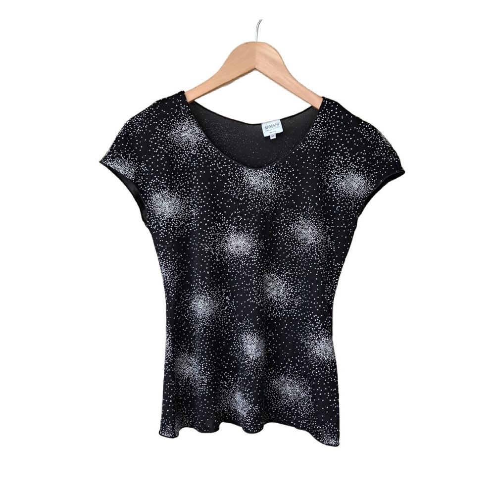 Vintage ARMANI Glitter Bomb Galaxy Top 90s Minimalist Y2K Glam Night Out US 4